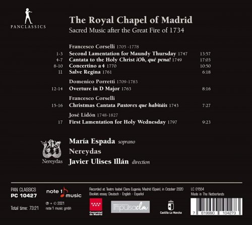 Javier Ulises Illán, Nereydas, María Espada - The Royal Chapel of Madrid: Sacred Music After the Great Fire of 1734 (2021)