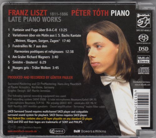 Peter Toth - Liszt: Sinistre - Late Piano Works (2005) [SACD]