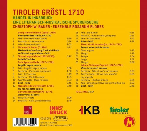 Ensemble rosarum flores - Tiroler Gröstl 1710: Händel in Innsbruck - Eine literarisch-musikalische Spurensuche (2021)