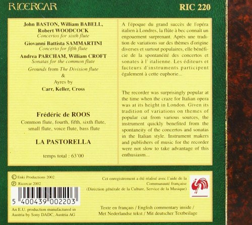 Frédéric de Roos, La Pastorella - Les flûtes d'Angleterre: The Delightfull Companion (2002)