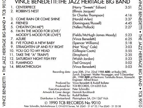 Vince Benedetti - Jazz Heritage Big Band (1990)