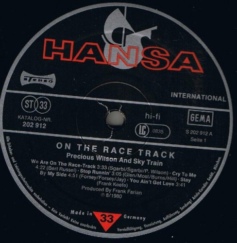 Precious Wilson And Sky Train - On The Race Track (1980) [LP]