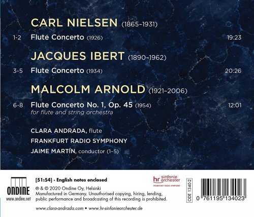 Clara Andrada, Frankfurt Radio Symphony & Jaime Martín - Nielsen, Ibert & Arnold: Flute Concertos (2020) CD-Rip