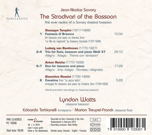 Lyndon Watts, Marion Treupel-Franck, Edoardo Torbianelli - The Stradivari of the Bassoon (2014)