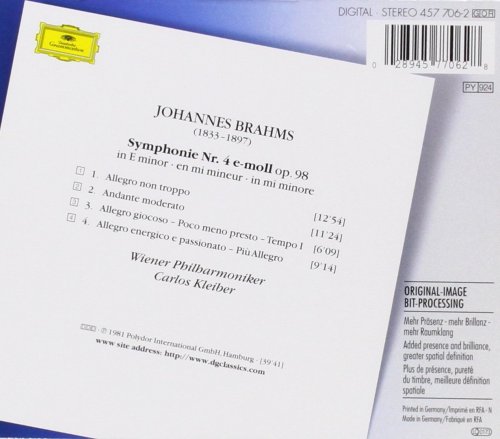 Carlos Kleiber, Wiener Philharmoniker - Brahms: Symphony No. 4 in E minor Op. 98 (1998)