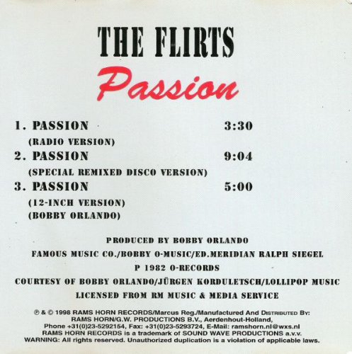 The Flirts - Passion (Golden Dance Classics) (1998)