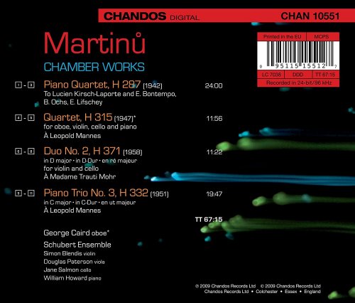 George Caird, Schubert Ensemble - Martinu: Piano Quartet No. 1 / Oboe Quartet / Duo No. 2 / Piano Trio No. 3 (2009) [Hi-Res]