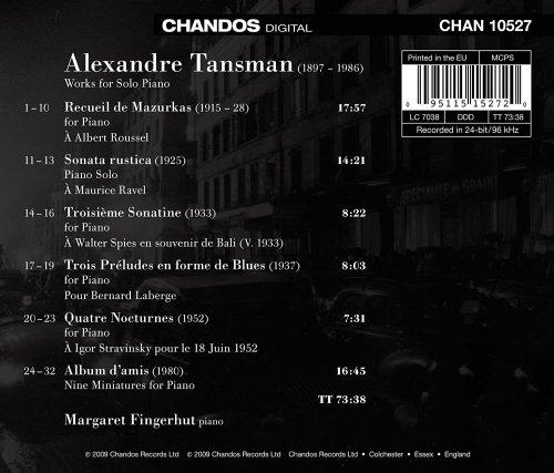 Margaret Fingerhut - Tansman: Piano Works (2009) [Hi-Res]