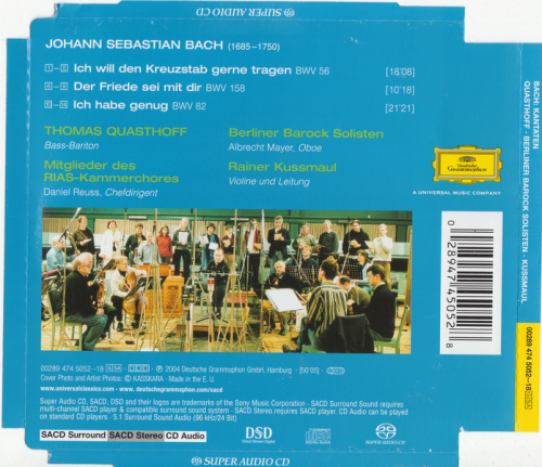 Berliner Barock Solisten, Thomas Quasthoff - J.S. Bach: Kantaten BWV 56, 158 & 82 (2004) [SACD]