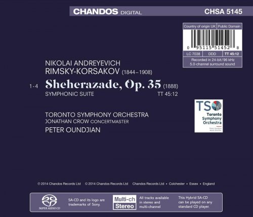 Toronto Symphony Orchestra, Peter Oundjian - Rimsky-Korsakov: Sheherezade, Op. 35 (2014) [Hi-Res]