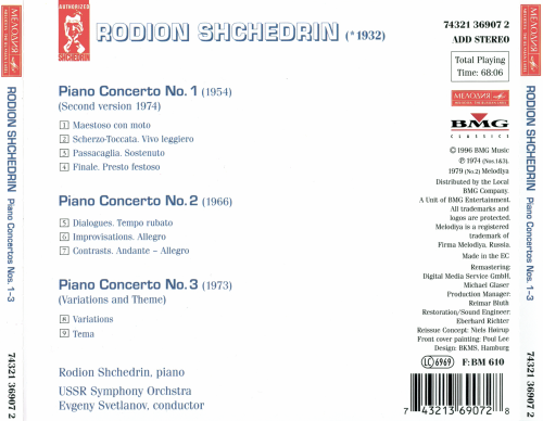 Rodion Shchedrin, Evgeny Svetlanov - Shchedrin: Piano Concertos Nos. 1-3 (1996)