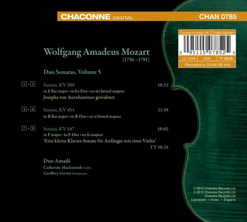 Duo Amadè, Catherine Mackintosh, Geoffrey Govier - Mozart: Duo Sonatas Volume 5 (2012) [Hi-Res]