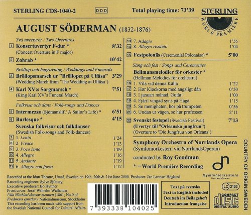 Symphony Orchestra of Norrlands Opera, Roy Goodman - Söderman: Orchestral Music (2000) CD-Rip