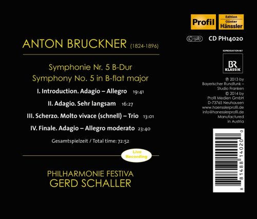 Philharmonie Festiva, Gerd Schaller - Bruckner: Symphony No. 5 in B-Flat Major (2014)