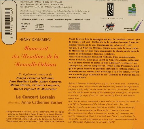 Le Concert Lorrain, Anne-Catherine Bucher - Henry Desmarest: Le Manuscrit des Ursulines de la Nouvelle-Orléans (2001)