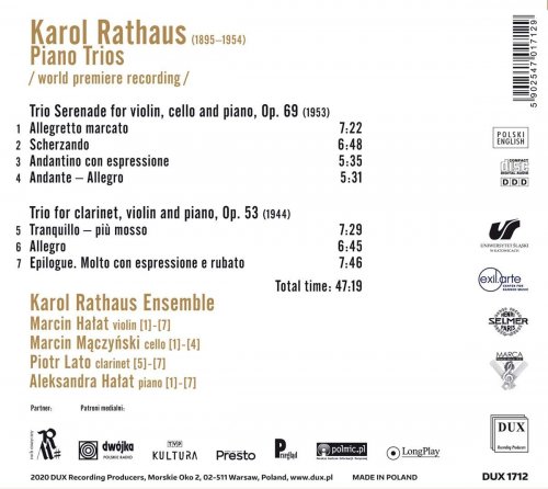 Karol Rathaus Ensemble - Karol Rathaus: Piano Trios (2021) [Hi-Res]