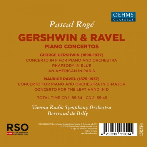 Bertrand de Billy, Vienna Radio Symphony Orchestra, Pascal Rogé - Gershwin & Ravel: Piano Concertos (2021)