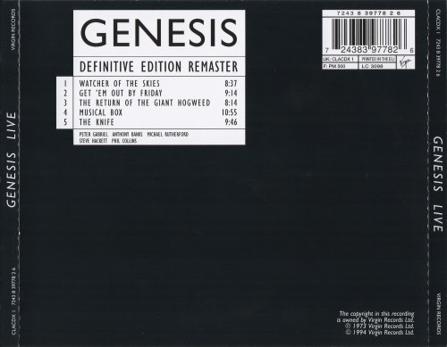 Genesis - Live (1973) [1994]