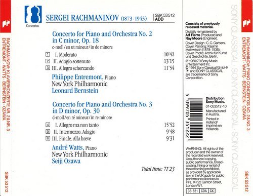 Philippe Entremont, Leonard Bernstein, Andre Watts, Seiji Ozawa - Rachmaninov: Piano Concertos Nos. 2 & 3 (1994) CD-Rip