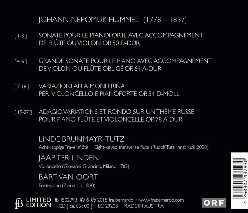 Bart van Oort, Jaap ter Linden, Linde Brunmayr-Tutz - Hummel: Sonatas & Variations (2016)