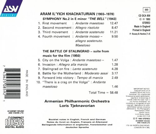 Armenian Philharmonic Orchestra, Loris Tjeknavorian - Khachaturian: Symphony No.2 "The Bell" / Suite "The Battle of Stalingrad" (1993) CD-Rip