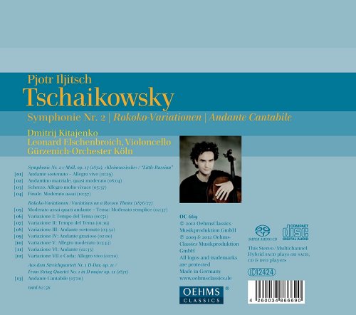 Leonard Elschenbroich, Cologne Gurzenich Orchestra, Dmitri Kitayenko - Tschaikowsky: Symphonie Nr. 2 - Rokoko-Variationen - Andante Cantabile (2013)