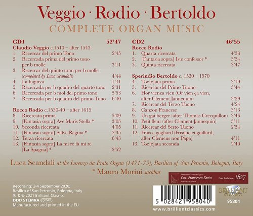 Luca Scandali - Veggio, Rodio, Bertoldo: Complete Organ Music (2021) [Hi-Res]