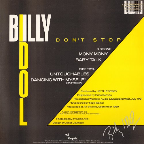 Billy Idol - Don't Stop (US 12" EP) (1981)