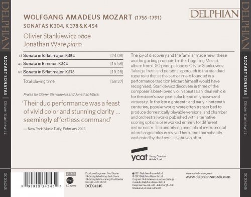 Olivier Stankiewicz & Jonathan Ware - Mozart: Violin Sonatas on Oboe (2021) [Hi-Res]