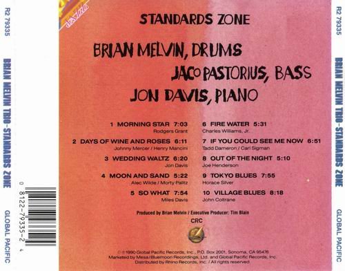 The Brian Melvin Trio Featuring Jaco Pastorius And Jon Davis - Standards Zone (1986)