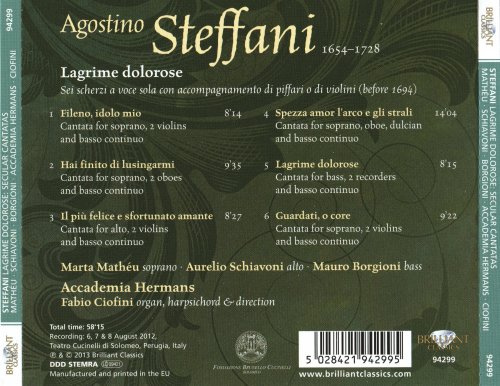 Marta Mathéu, Accademia Hermans & Fabio Ciofini - Steffani: Lagrime Dolorose, Secular (2013)