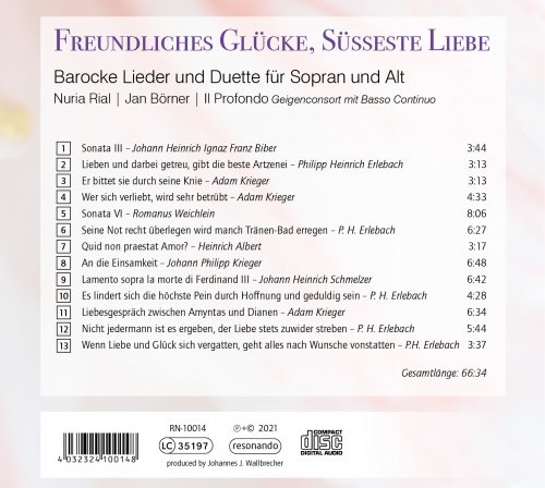 Nuria Rial, Jan Börner, Il Profondo - Freundliches Glücke, süsseste Liebe (Barocke Lieder und Duette für Sopran und Alt) (2021) [Hi-Res]