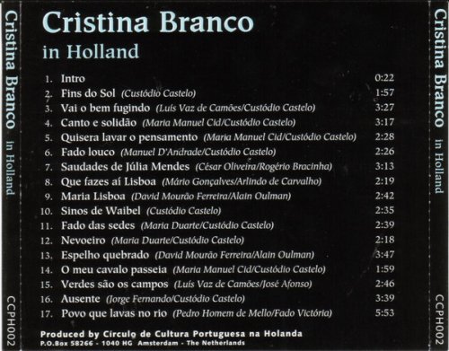 Cristina Branco - In Holland (1997)