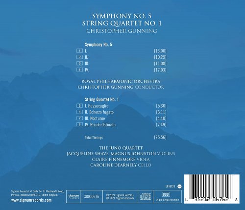 Royal Philharmonic Orchestra, Christopher Gunning & Juno String Quartet - Christopher Gunning: Symphony No. 5 & String Quartet No. 1 (2021)