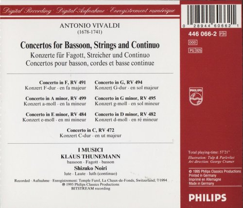 Klaus Thunemann, I Musici - Vivaldi: 7 Bassoon Concertos (1995)