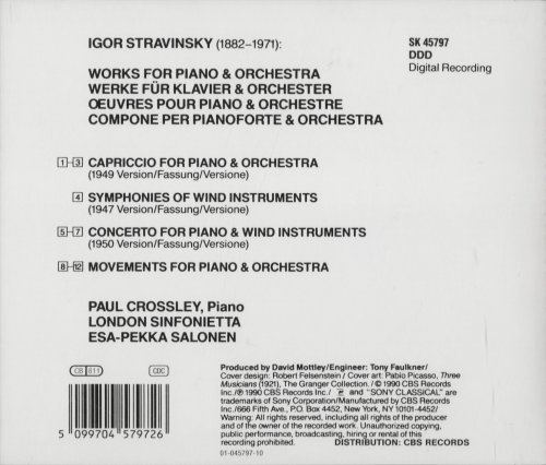 Paul Crossley, London Sinfonietta, Esa-Pekka Salonen - Stravinsky: Works for Piano & Orchestra (1990) CD-Rip