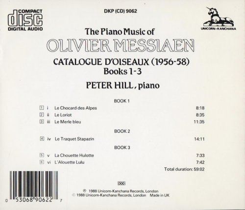 Peter Hill - Olivier Messiaen: Catalogue d'Oiseaux, Books 1-3 (1988) CD-Rip