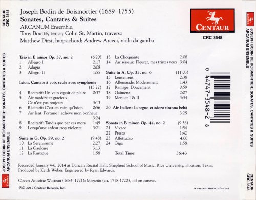 Tony Boutte, Arcanum Ensemble - Boismortier: Sonates, Cantates & Suites (2017)