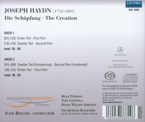 Salzburger Bachchoir, Mozarteum Orchestra Salzburg, Ivor Bolton - Haydn: Die Schöpfung (The Creation) (2007)