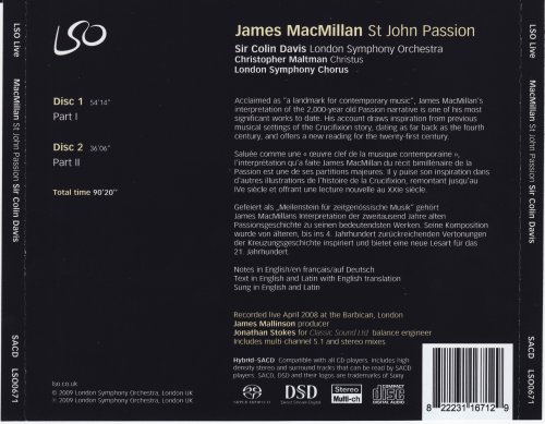 Sir Colin Davis, London Symphony Orchestra and Chorus - James MacMillan: St John Passion (2008) [SACD]