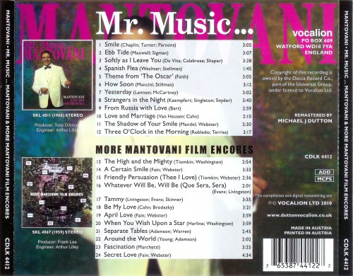 Mantovani - Mr. Music… / More Mantovani Film Encores (2010)