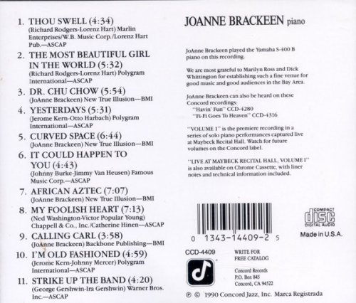 Joanne Brackeen - Live at Maybeck Recital Hall, Vol.1 (1990)