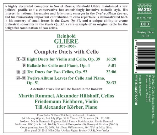 Martin Rummel, Alexander Hülshoff, Friedemann Eichhorn, Till Alexander Körber  - Glière: Complete Duets with Cello (2013)