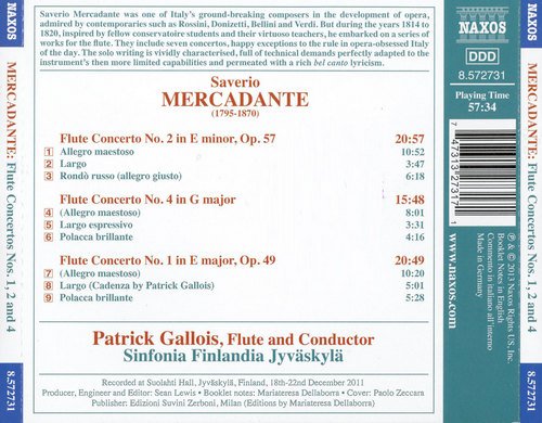 Patrick Gallois, Sinfonia Finlandia Jyväskylä - Saverio Mercadante: Flute Concertos Nos. 1, 2 & 4 (2013) CD-Rip