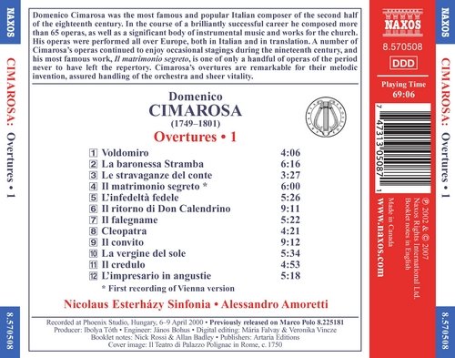 Alessandro Amoretti, Kevin Mallon, Patrick Gallois - Domenico Cimarosa: Overtures, Vol. 1-3 (2007-2013) CD-Rip