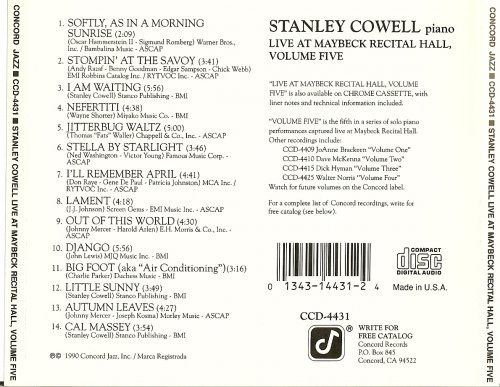 Stanley Cowell - Live at Maybeck Recital Hall, Vol.5 (1990)