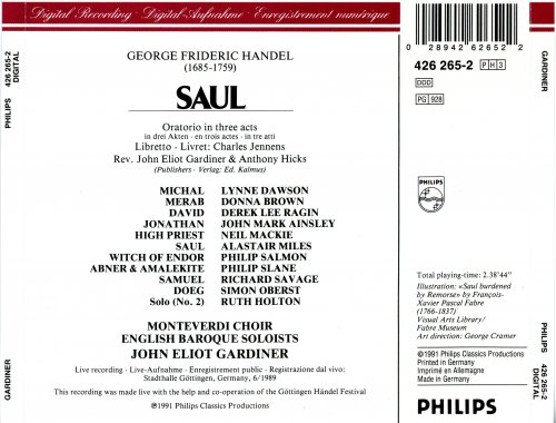 Monteverdi Choir, English Baroque Soloists, John Eliot Gardiner - Handel - Saul (1991) CD-Rip