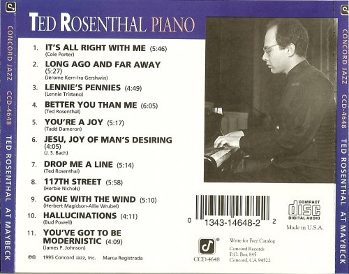 Ted Rosenthal - Live at Maybeck Recital Hall, Vol.38 (1995)