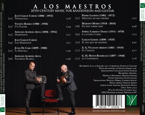 Fabio Furia, Alessandro Deiana - A Los Maestros: 20th Century music for Bandoneon and Guitar (2021)