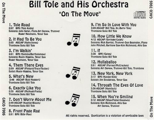 Bill Tole & His Orchestra - On The Move (1990) 320 kbps+CD Rip